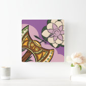 Horloge Carrée Stylized Axe and Flower Design (Maison)