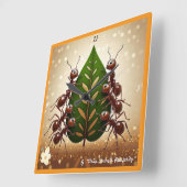 Horloge Carrée "Succès collaboratif" (Angle)