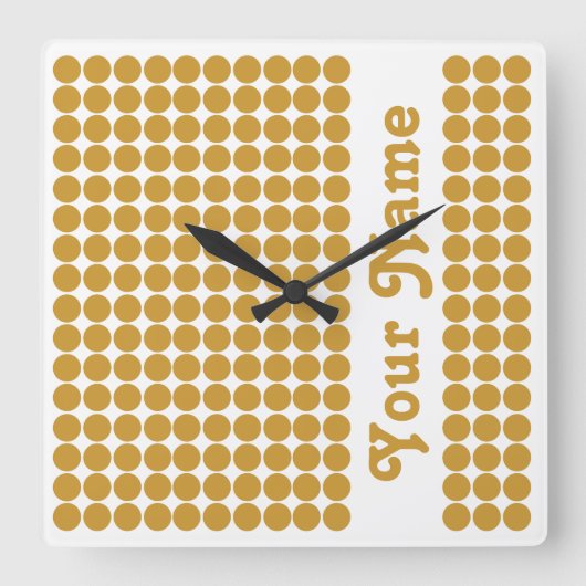 Horloge Carrée Sudan Brown Safari Dot with name (Recto)