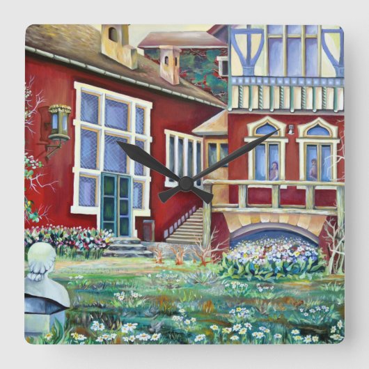 Horloge Carrée Suède, Paysage Traditionnel (Recto)