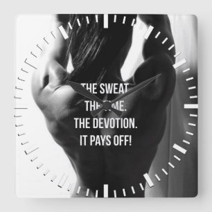 Horloge Carrée Sueur, temps, dévotion entraînement féminin Motiva