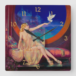 Horloge Carrée Sultana la concubine du sultan arabe 1925
