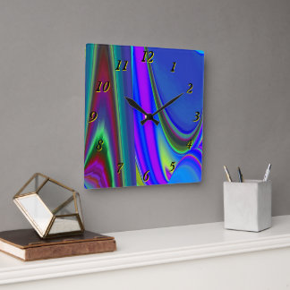 Horloge Carrée Summerfeel, Rainbowart 3D Abstrait