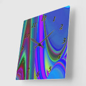 Horloge Carrée Summerfeel, Rainbowart 3D Abstrait (Angle)