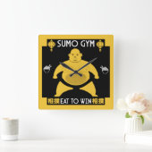 Horloge Carrée Sumo Wrestler Drôle (Maison)