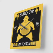 Horloge Carrée Sumo Wrestler Drôle (Angle)
