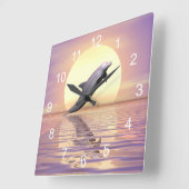 Horloge Carrée Sun Dolphin (Angle)