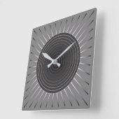 Horloge Carrée Sunburst géométrique moderne - Hématite foncé gris (Angle)