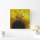 Horloge Carrée Sunflower Clock Yellow (Maison)