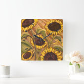 Horloge Carrée Sunflower Clock Yellow (Maison)