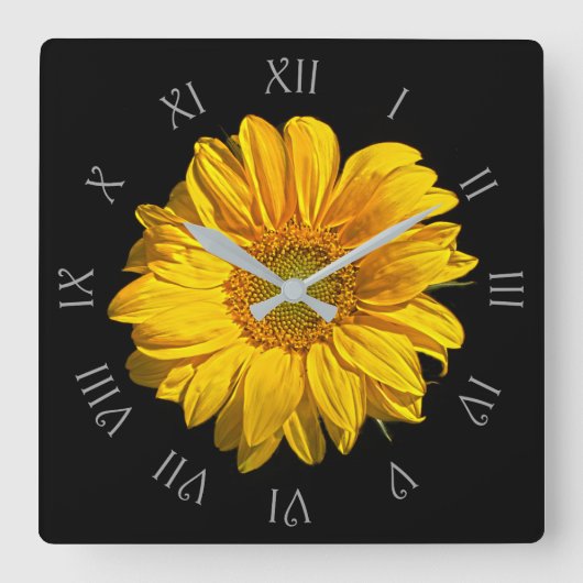 Horloge Carrée Sunflower Grey (Recto)