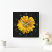 Horloge Carrée Sunflower Grey (Maison)