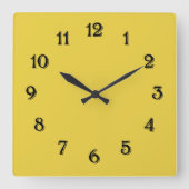 Horloge Carrée Sunflower jaune (Recto)