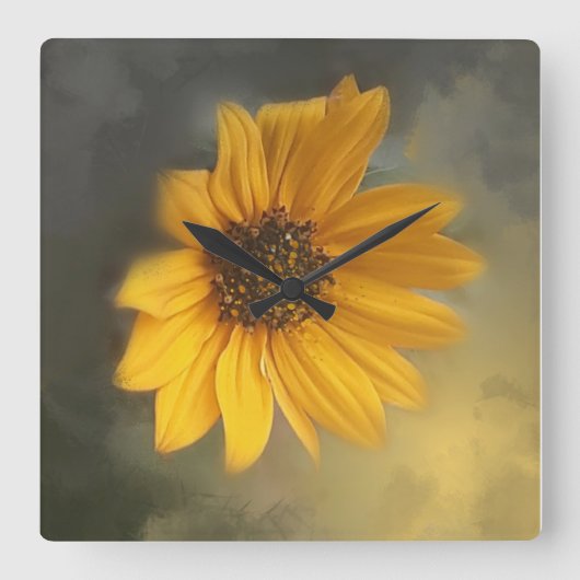 Horloge Carrée Sunflower wall clock (Recto)