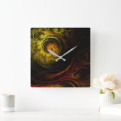 Horloge Carrée Sunrise Floral Red Abstract (Maison)