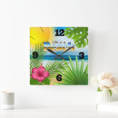 Horloge Carrée Sunrise Life est un concept de plage (Maison)
