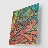 Horloge Carrée Sunrise Treetop Birds II (Angle)