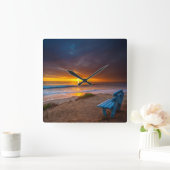 Horloge Carrée Sunset over the Pacific Ocean (Maison)