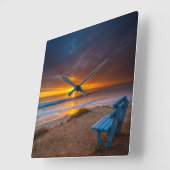 Horloge Carrée Sunset over the Pacific Ocean (Angle)