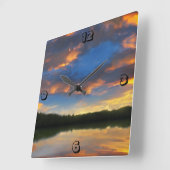 Horloge Carrée Sunset Wall (Angle)