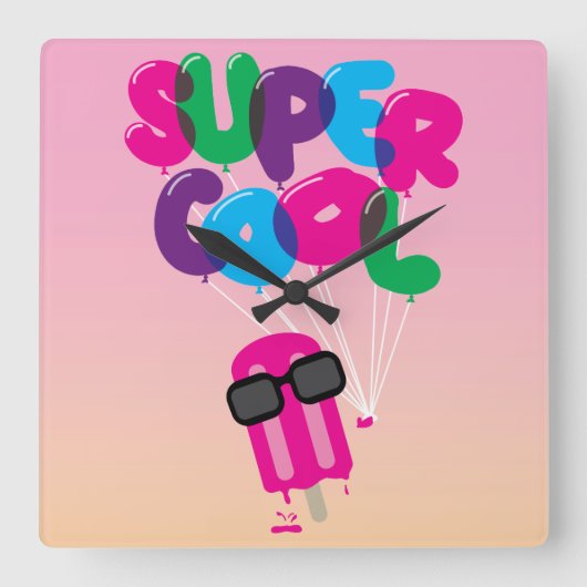 Horloge Carrée Super Cool (Recto)