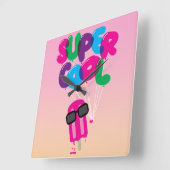 Horloge Carrée Super Cool (Angle)