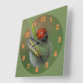 Horloge Carrée Super mignonne Lady Bug & Caterpillar (Angle)