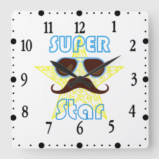 Horloge Carrée Super Star with sunglasses and mustache
