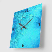 Horloge Carrée Superbe aquarelle Tropical Ocean Thème (Angle)