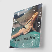 Horloge Carrée Superbe conception d'images Dragon à oreilles (Angle)