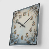 Horloge Carrée Superbe décoration bleue  (Angle)