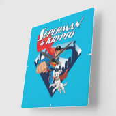 Horloge Carrée Superman & Krypto Soar (Angle)