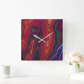 Horloge Carrée Surcharge d'abstraction (Maison)