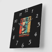 Horloge Carrée Surf California Wall Clock (Angle)