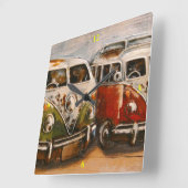 Horloge Carrée Surf dude Campervans. (Angle)