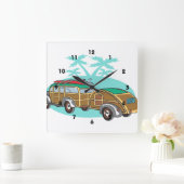 Horloge Carrée Surf Woody Station Wagon (Maison)