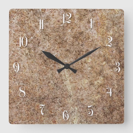 Horloge Carrée Surface métallique rouillée (Recto)