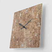 Horloge Carrée Surface métallique rouillée (Angle)
