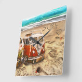 Horloge Carrée Surfdudes, (Angle)