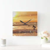HORLOGE CARRÉE SURFERS SOLEIL EN TÊTE À LA MAISON (Maison)