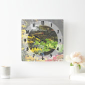 Horloge Carrée Susans À Oeil Noir Par Koi Pond (Maison)