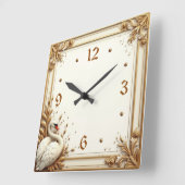 Horloge Carrée Swan Art déco (Angle)