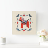 Horloge Carrée Swedish Dala (Maison)