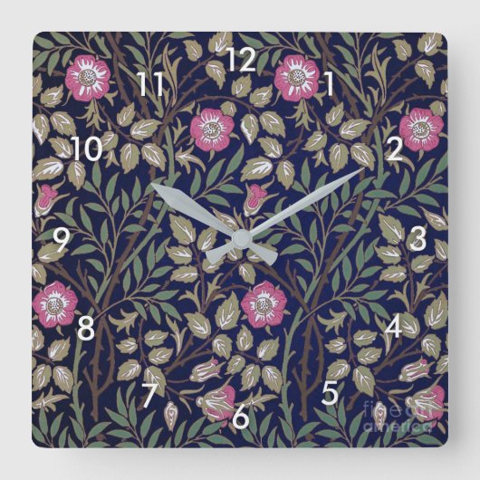 Horloge Carrée Sweet Briar, William Morris (Recto)