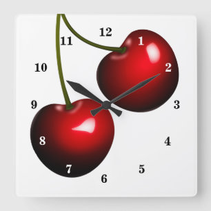 Horloge Carrée Sweet Cherry