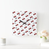 Horloge Carrée Sweet Red Cherry (Maison)