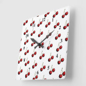 Horloge Carrée Sweet Red Cherry (Angle)