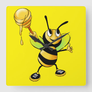 Horloge Carrée Sweet Time with Our Honey Bee Clock! 🍯🐝