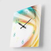 Horloge Carrée Swirl Abstrait 2 (Angle)
