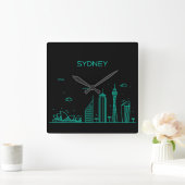 Horloge Carrée Sydney skyline (Maison)